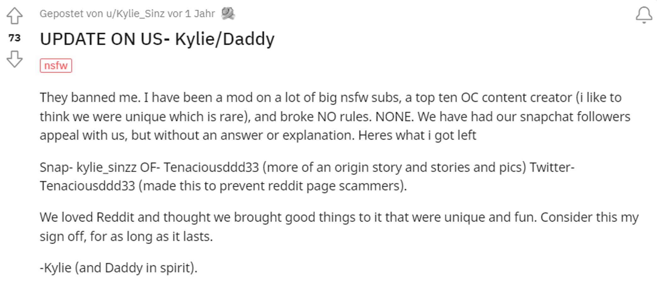 TenaciousDDD33 / Kylie Sinz / kylie_sinzz Leaked profile